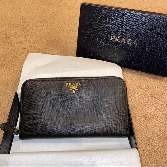 PRADA | Saffiano Leather Zip Around Wallet - Picture 10 of 11